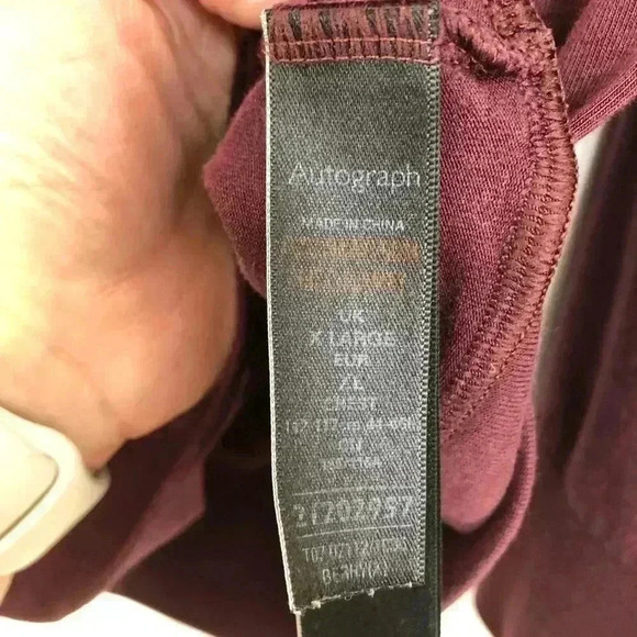 David Gandy For Autograph Long Sleeved Shirt Buttons Burgundy Size Extra Large - Picture 10 of 16